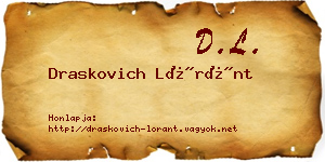 Draskovich Lóránt névjegykártya