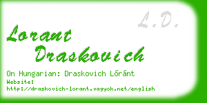 lorant draskovich business card