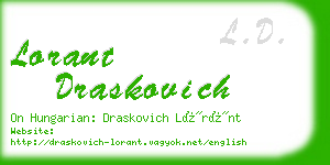 lorant draskovich business card